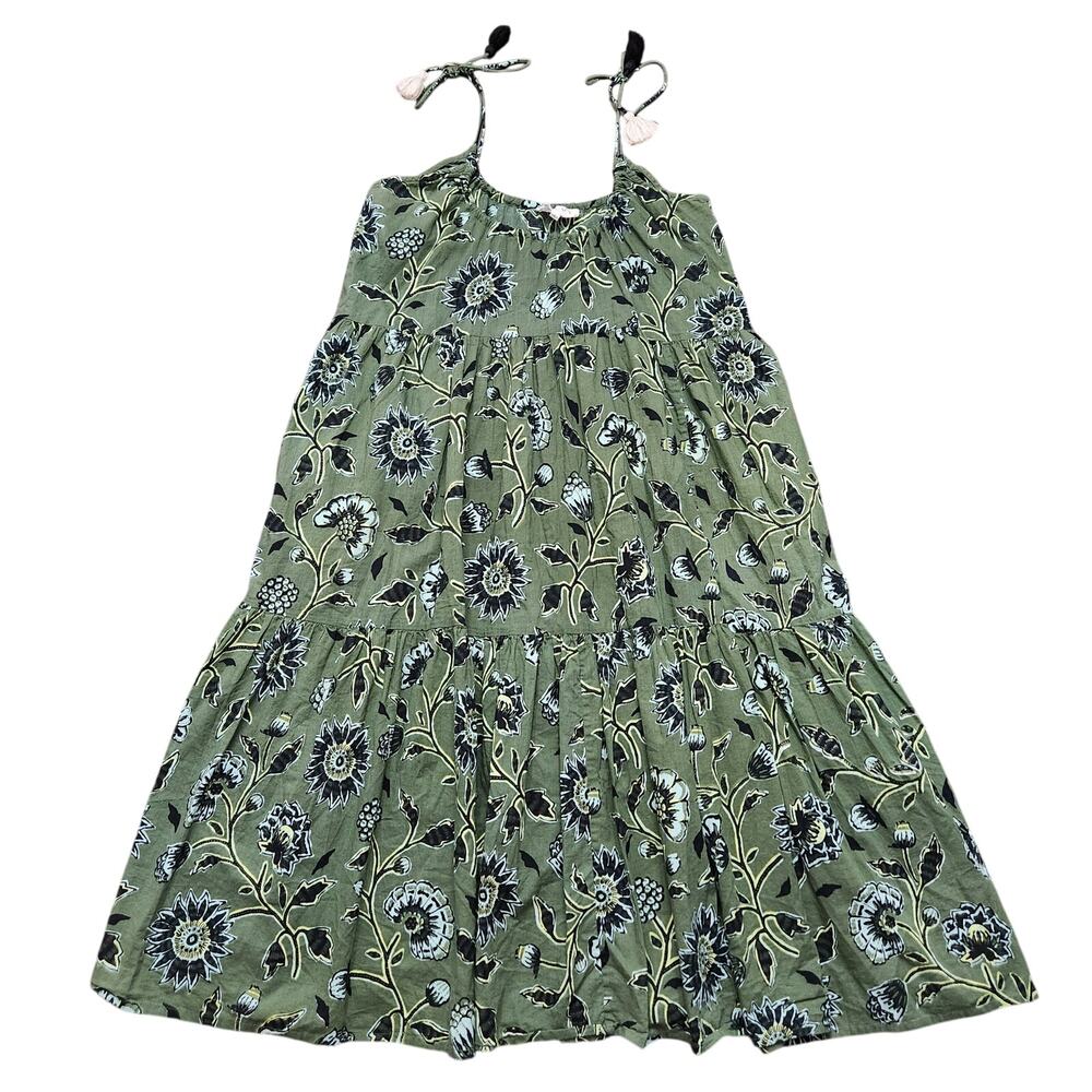 Omika Anthropologie Floral Green Dress Size Small